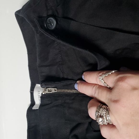 EVEREVE Layla Stretch Linen Skort Size 27 Black Preppy Minimalist Closet Staple - Picture 10 of 14